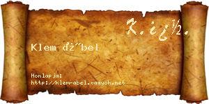 Klem Ábel névjegykártya