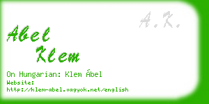 abel klem business card